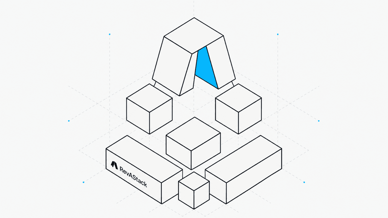 Isometric RevAStack stacked-A composition with modular blocks